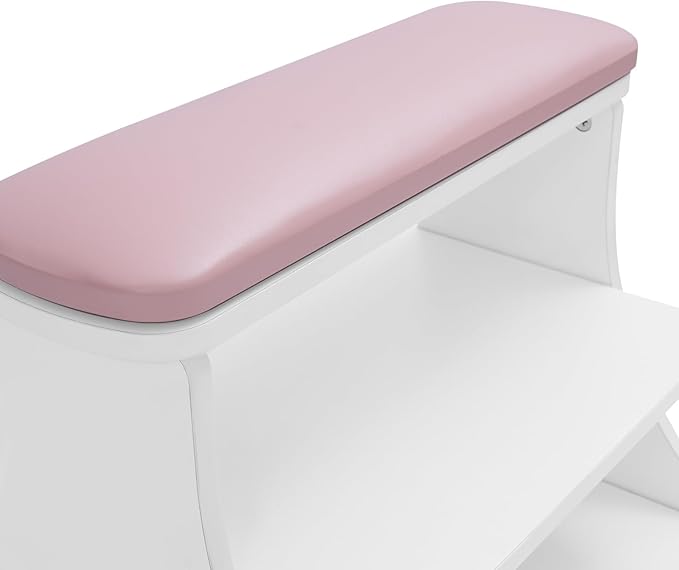 Pedicure Foot Rest, Manicure Foot Rest w/Wheels, Upgrade Widen Footrest Pedicure Foot Stool Stand, Portable Foot Bath Spa Cart Foot Massage Station Footrest, Home Beauty Salon Nail Foot Trolley Cart
