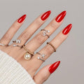30Pcs Almond Press On Nails - Supremely Fit & Natural Soft Gel Almond Nails,15 Sizes, Reusable Fake Nails Kit with Gift Box for Women (Warm Red)