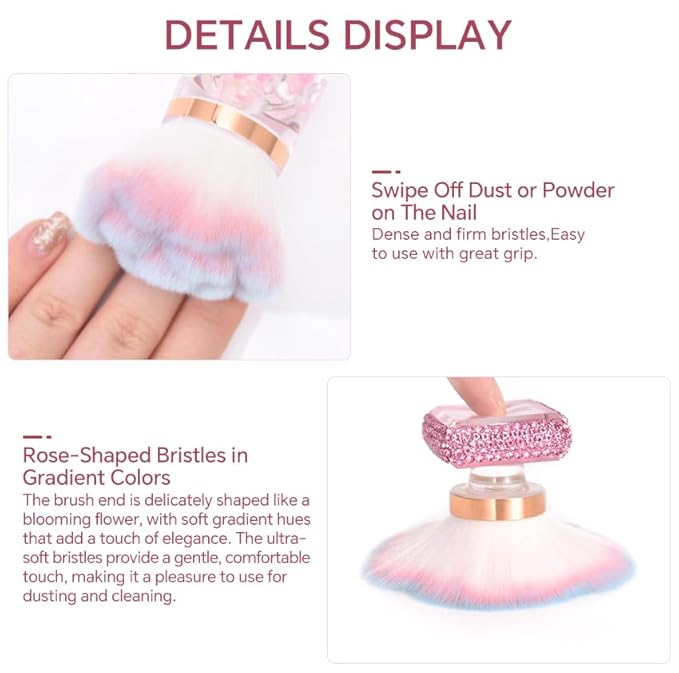 Nail Dust Brush Nail Art Dust Cleaner for Acrylic Nails Dust Brush for Nails Nail Art Manicure Dust Cleaner Brush for Nail clipping Cleaning Makeup Brush Tools (8)