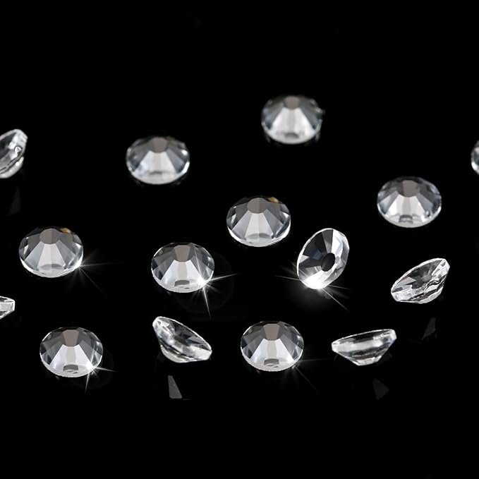 Novani Rhinestones Glass Rhinestones for Crafts Nail Gems Clear Stones Jewels Round Gemstones Non-Hotfix Crystal,SS30,288 Pieces,Transparent