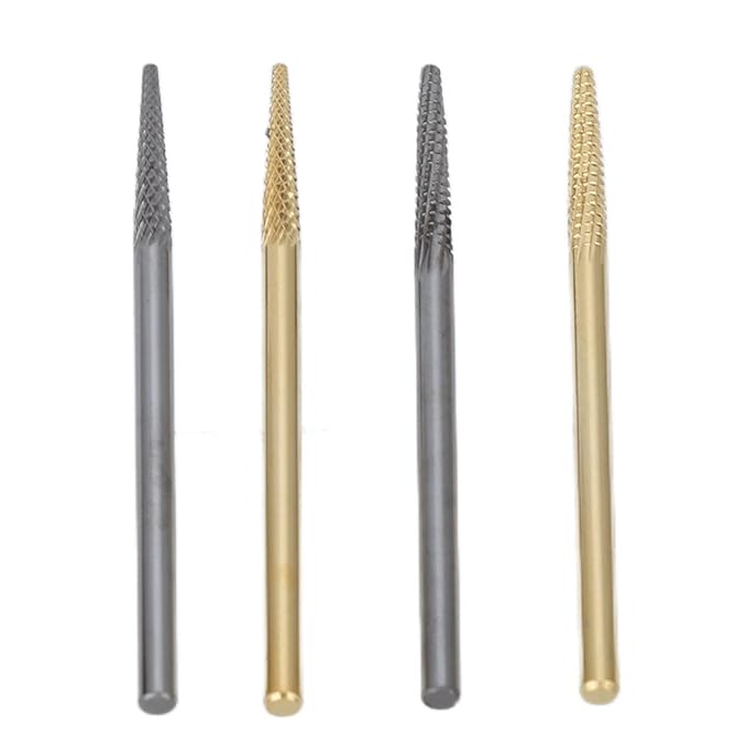 Nail Drill Bits Set, 4pcs Nail Art Drill Bits Set Tungsten Steel Universal Nail Polishing Grinding Bits Electric Nail File Acrylic Nail Gel Nail Polish for Home Salon Nail Manicure Pedicure