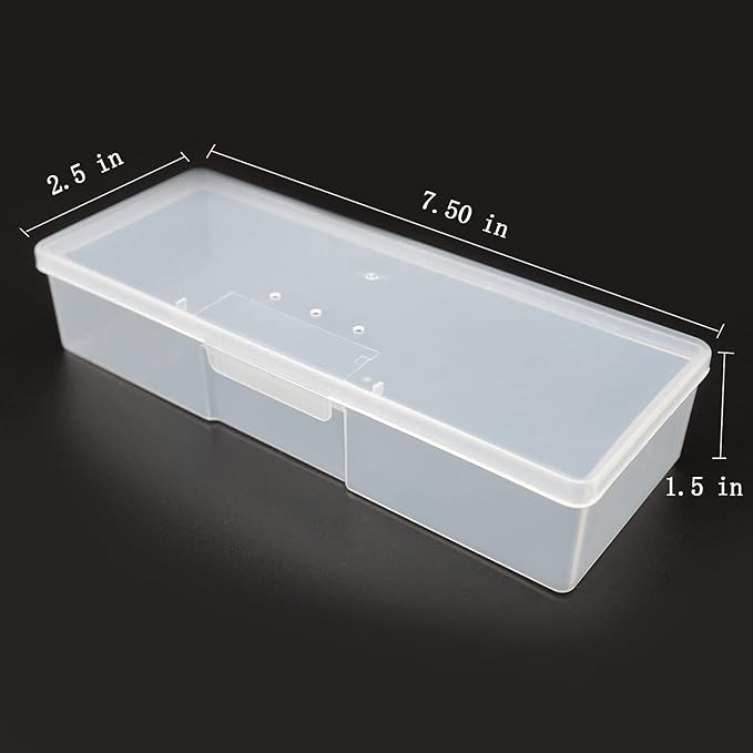 Clear Manicure Tool Box, Personal Nail Box Storage Case for Organizing, Plastic Nail Tool Box for Manicure Pedicure Kit (6pcs)