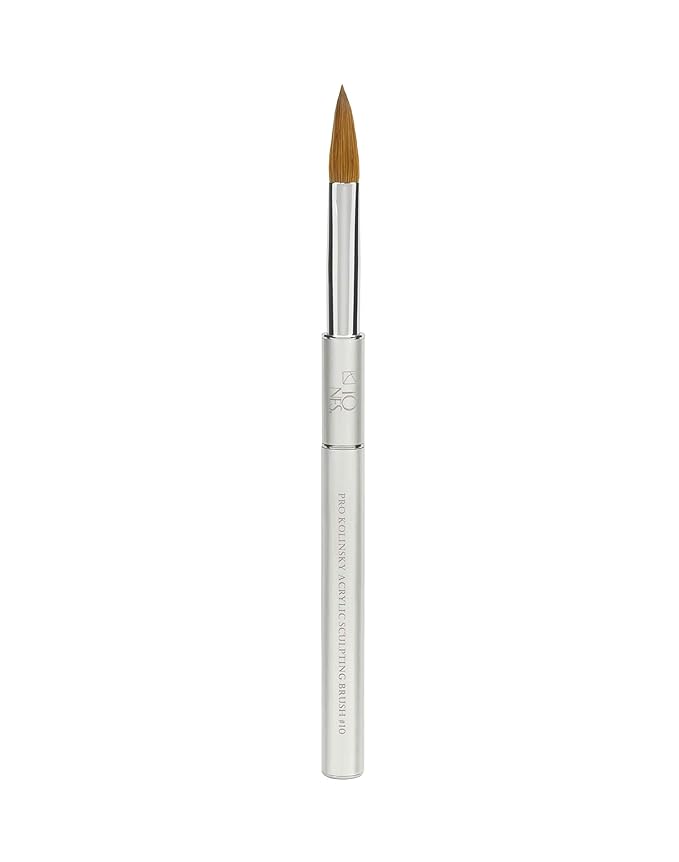 Tones Kolinsky Professional Pure Acrylic Nail Brush - 100% Sable Hair for Sculpting and 3d Nails Art Extension Premium Nail Art Brush for Acrylic Application with Protective Cap Ultra Precise (#10)
