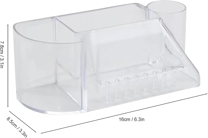 Nail Drill Holder Box, 8 Holes Clear Nail Drill Machine & Bits Storage Box, Professional Nail Polisher Display Box, Nail Desk Organizer for Manicure Tools, Grinding Bits and Drill Accessories
