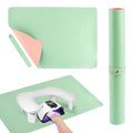 Foldable Nail Mat, Waterproof Manicure Pad 23.62x15.75 Inch | Perfect for Manicure at Home or Salon | Easy to Clean, Portable Design (Green+Pink)