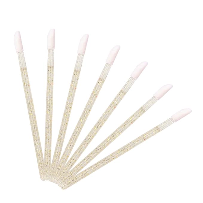 300 PCS Eyelash Extension Supplies Kit,Disposable Lash Spoolies Brushes Micro Swab Brushes Mascara Wand Lip Brushes for Eyelash Extension Tattoo Lipstick Applicator (Gold)