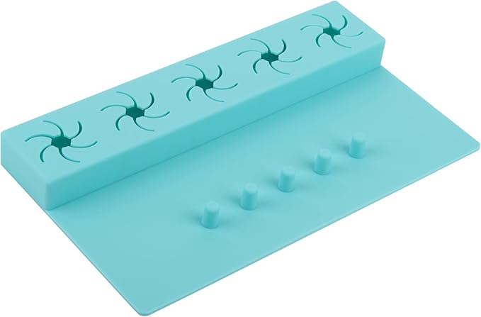 Beautyflier Soft Silicone Nail Polish Bottle Holder, Nail Polish Organizer Nail Station for Salon Home DIY Manicure Tools Nail Art (Blue)