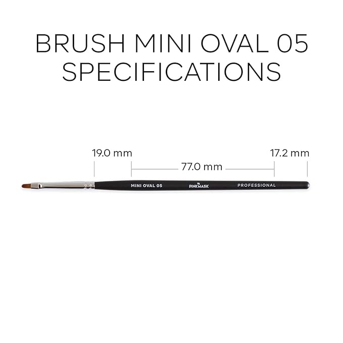 Pink Mask Mini Oval Brush 05 - Precision Brush for French Lines, Filling, and Flower Petals in Nail Art