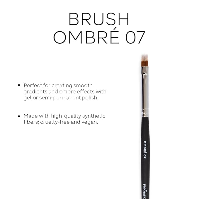 Pink Mask Ombre Brush 07 - Precision Brush for Creating Gradients and Blurred Effects in Nail Art