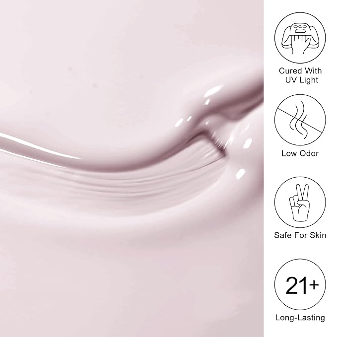 Imtiti Nude Gel Nail Polish, 0.5 Fl Oz Nude White Gel Polish Soak Off LED UV Nail Gel Polish Spring Summer DIY Nail Art Starter Manicure Salon