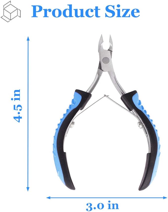 IVON Cuticle Trimmer, Professional Non-Slip Cuticle Cutter Stainless Steel Nipper Blue
