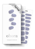 ohora Semi Cured Gel Nail Strips (N Cream Cloud) - Purple, Solid, Works with Any UV/LED Lamps, Salon-Quality, Long Lasting, Easy to Apply & Remove - Includes 2 Prep Pads, Nail File & Wooden Stick