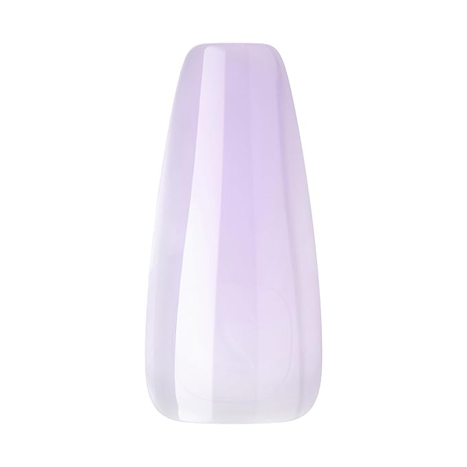 KISS Salon X-tend, Press-On Nails, Nail glue included, 'Gimme', Light Purple, Long Size, Coffin Shape, Includes 30 Nails, 5Ml Led Soft Gel Adhesive, 1 Manicure Stick, 1 New Mini File, New Prep Pad