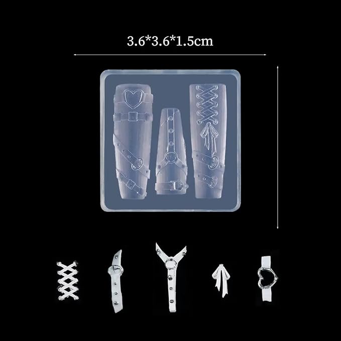1 Pcs Belt Buckle Silicone Nail Art Molds for Women Resin Nail Design