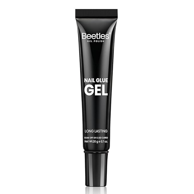 Beetles Nail Glue Gel Hands-Free, 20g Tipex Solid Nail Glue Gel for Acrylic Nails Extension, Press On Nails, 3D Nail Art, Soak off UV & LED, Beginner Friendly Long Lasting DIY Home Manicure