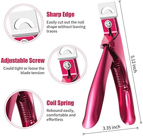 Mudder Nail Clipper False Nails Tip Cutter Set Cuticle Trimmer Nipper with Acrylic Clipper Cuticle Pusher Scraper Stainless Steel Cuticle Remover Manicure Pedicure Tools Kit for Salon Home Art Design