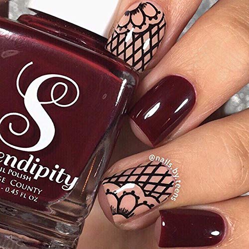 Winstonia Super Fine Nail Art Brush Set for Thin Lines, Tiny Details, Fine Drawing, Delicate Coloring. 3 pcs Brushes Kit - BERRY WINE