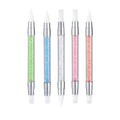 5pcs Nail Sculpture Pen - Dual Tipped Silicone Nail Tools, Acrylic Pen & Brushes for Resin, Design Tools for Foil Carving & Drawing Effects