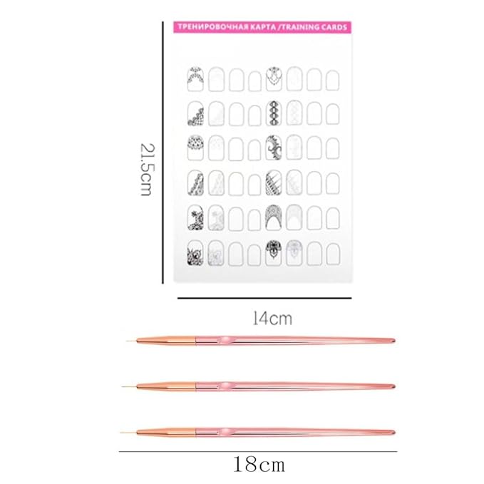 HomeSoGood Nail Art Book Design Practice Acrylic Nail Art Practice with 3pcs Nail Liner Pen 360pcs Nail Wipes,Lines Drawing Template Learning Book Reusablev