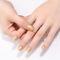 24Pcs Gold Holographic Acrylic Press on Nails Short Square - Reusable Fake Nails with Nail Glue Kit, Long Lasting Chameleon Static Nails for Women Daily Wear & Parties (Glossy Laser Design)