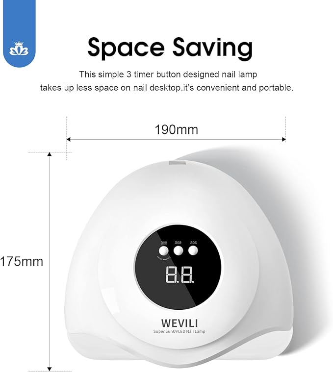 72W UV Nail Lamp, UV Light for Gel Nails with Smart Sensor, 3 Timer Settings & LCD Display, Portable Fast Curing Nail Dryer for Salon and Home Use (White)