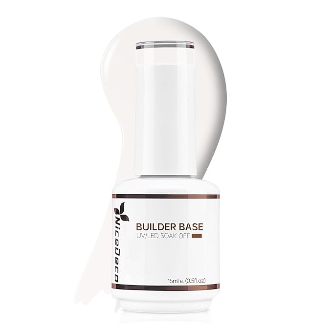 Nicedeco Builder Gel 15ML 8 in 1 Kit - Clear Base, Hard Gel, Extension Nail Gel for Nail Art Design-008
