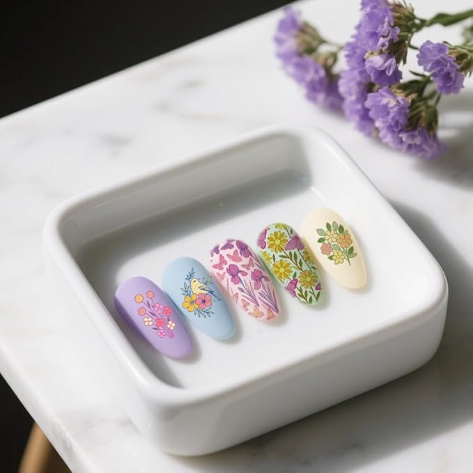 UNICRAFTALE 3Pcs Nail Stamping Plates Nail Stamper Kit with Seal Stamp and Scraper Vintage Garden Flower Dogs Image Stamp Plate Nails Art Tool for DIY Print Manicure Salon Design Gift
