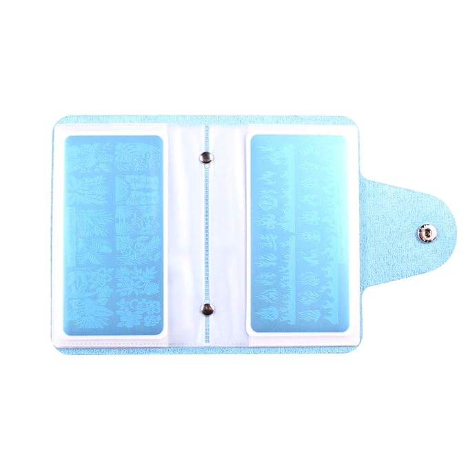 21Pcs Nail Stamp Plate Set 16Pcs Mix Design Stamping nail Art Plate + 2Nail Stamper + 2Scraper+1Pcs Case Nails Art Stamping Plate Scraper Stamper Set Leaves Flowers Nail plate V17-32