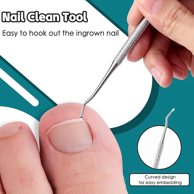 NOVANO Ingrown Toenail Removal Kit,Nail Treatment Foot Tool,Toenail Clippers for Seniors Thick Toenails,Professional Pedicure Tool,Large Toenail Clippers for Thick Nails 11Pcs