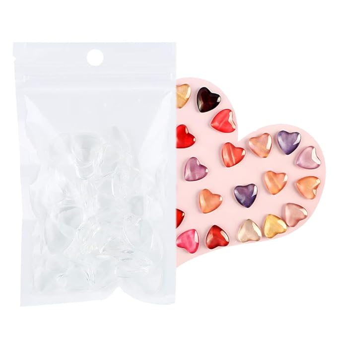 Nail Art Display Card, 50pcs Transparent Nail Polish Color Display Card Portable Polish Gel Color Glass Card Nail Art Practice Design Tool(Heart Shape)