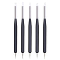 5pcs Nail Art Dotting Tools Pen Dual Head UV Gel Carving Pen Nail Silicone Brushes Set Pottery Clay Sculpting Modeling Painting Drawing Tool DIY Art Craft (Black)