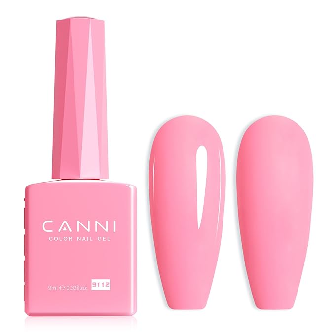 CANNI Baby Pink Gel Nail Polish, 1Pcs Pink Gel Polish Color Nail Polish High Gloss Soak Off U V Nail Manicure Salon DIY
