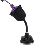Nail Polish Bottle Holder, Rose-Shaped with 360° Rotating Stem, Tilted for No-Spill, Strong Suction Cup, All-Bottle Fit (Black)