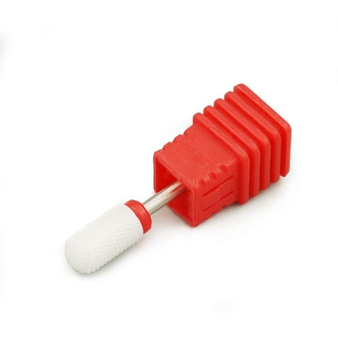 Round Head Ceramic Nail Drill Bit For Electric Nail Drill Manicure Machine Accessories Tool (Red Fine)