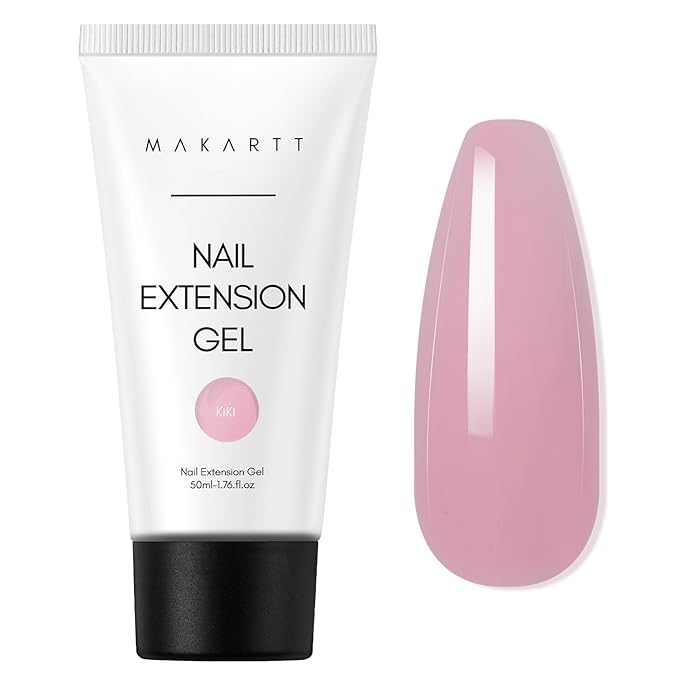 Makartt Poly Nail Gel 50ML Hema-Free Gel Builder for Nails, Pink Brown, Multifunctional Nails Extension Strengthener Hard Gel Long-Lasting Easy to Use DIY Home Salon