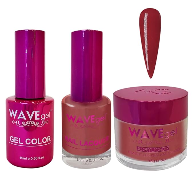 WAVEGEL Soak-Off Gel, Nail Lacquer & Acrylic/Dip Powder Matching Set - Princess Collection - #105 Radda