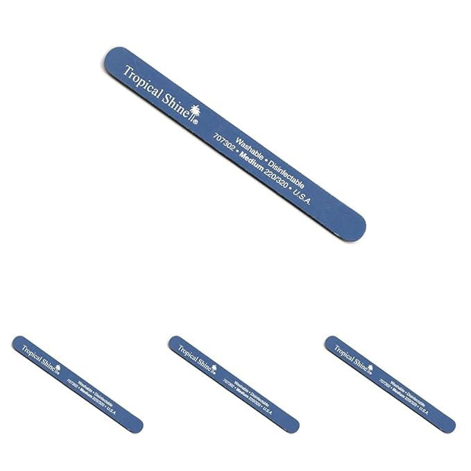 File Medium-Fine - 220-320 Blue by Tropical Shine for Women - 1 Pc File (Pack of 4)