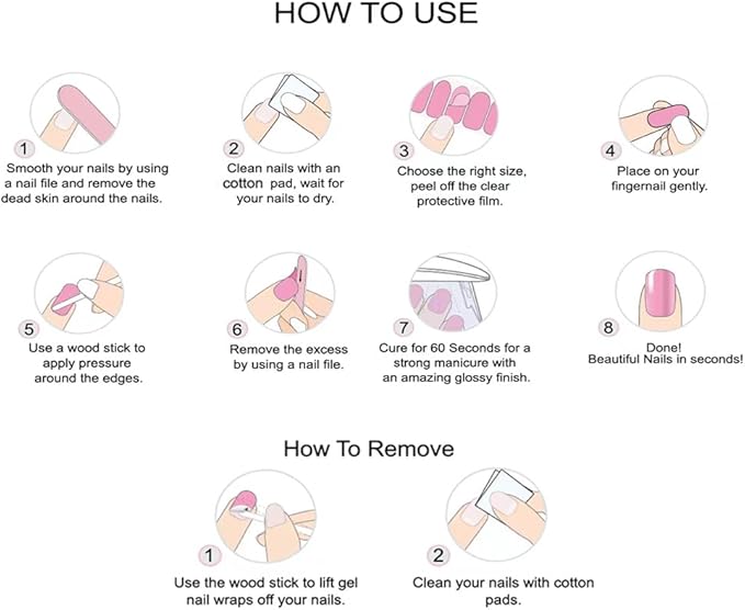 Semi Cured Gel Nail Strips - White French Tip with Clear Base, 20 Pcs DIY at Home Nail Art, UV/LED Lamp Required, Beginner Friendly & Salon Quality Manicure