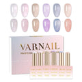 VARNAIL Misty Garden Jelly Gel Nail Polish Kit 6 Colors 15 ml, Translucent Sheer Gel Polish, Salon Quality Soak off UV Light Gel Nail Polish Set