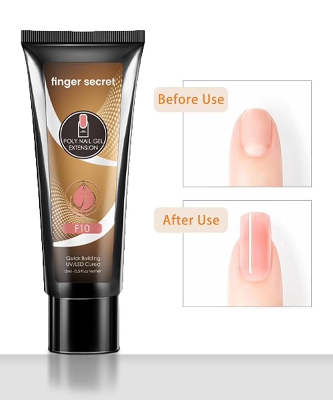 Poly Gel Kit 6 Colors 15ml - Professional Pink Nude Poly Extension Nail Set Soak Off LED/UV Nail Builder Gel for Sculpting, Nail Extensions & Overlays Create Stylish Manicure
