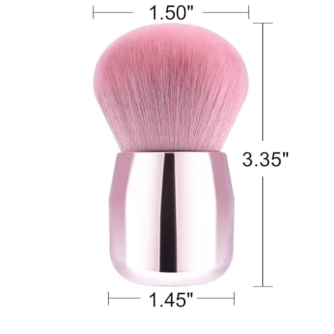 Nail Dust Brush for Acrylic and Dip Powder – Soft Kabuki Nail Cleaner Brush for Manicure, Makeup, Nail Art – Pink Handle