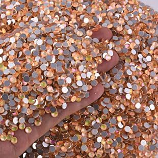 Blinginbox Rhinestones for Crafting,Flatback Rhinestones Glass Gems Stones Round Gemstones Non-Hotfix Crystal for Crafts Nail Decoration,Sunshine Crystal(1.9-2.0mm) SS6/1440pcs