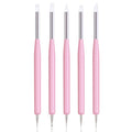 5pcs Nail Art Dotting Tools Pen Dual Head UV Gel Carving Pen Nail Silicone Brushes Set Pottery Clay Sculpting Tools Modeling Painting Drawing Tool DIY Art Craft (Pink)