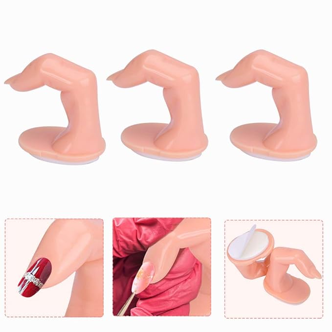 Practice Fingers for Acrylic Nails Gel Training Nail Art Practice Fingers Decoration Training Fingers, Plastic Fake Fingers with Nails, 10 Pack