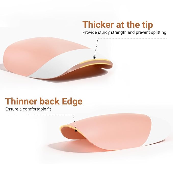 Gel French Tip Nails Medium Square Press on Nails White Tips 300Pcs Pre-applied Primer Natural Nude Pink Fake Nails Extensions Kit for Women Girls DIY