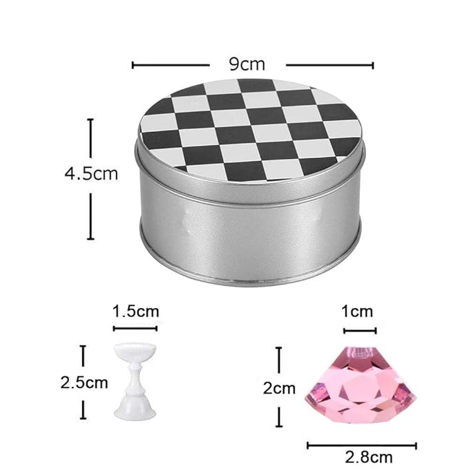 Kalolary 1 Set Nail Art Holder Practice Stand for Nail Art Display, Magnetic Nail Stand Tips Holders Crystal Holder Chessboard Fingernail DIY Training Practice Display Stand(Pink)