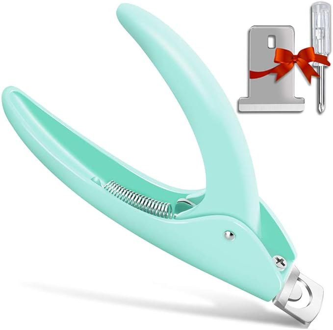 Nail Tip Clipper Edge Cutter False Trimmer Adjustable Stainless Artificial Acrylic Fake Manicure Pedicure Stainless Steel Nail Trimmer Sharp Stainless Steel Blade Clip Tool Nail Design DIY Use Green