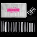 Acrylic 3XL Full Cover Square Nail Tips, 12 Sizes, 360pcs, Clear, Glossy Finish