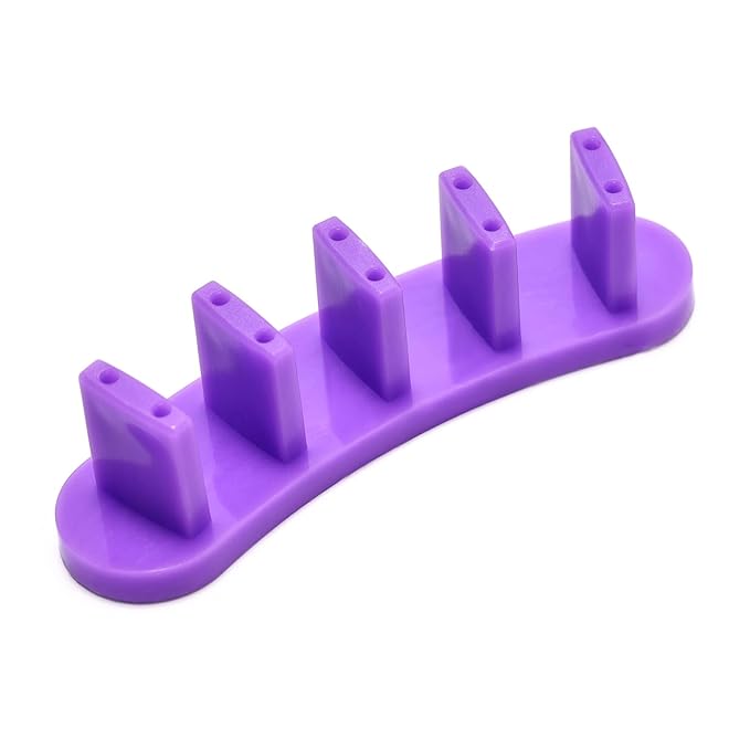 3pcs False Nail Art Tips Practice Display Stand Tool with 10 pcs False Nail Tips for Gel Nail Polish DIY Nail Training Tools (Purple)