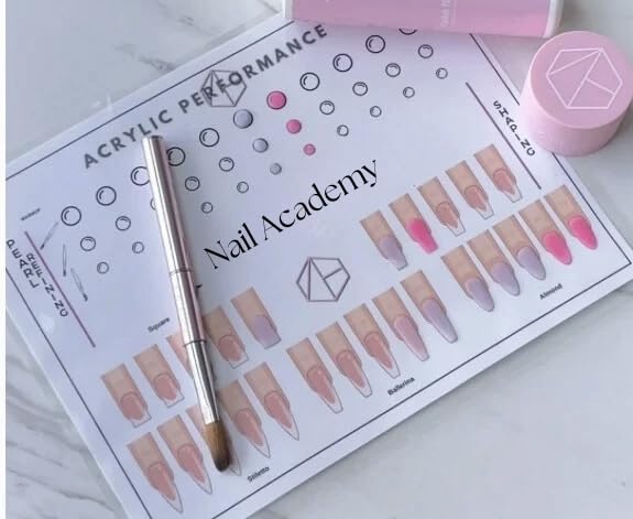 Nail Art Practice Sheet reusable Nail Art training mat Acrylic Nail sculpting Art stencil Guide French Tip Nail art worksheet 3D Nail design training sheet, Practice how to do acrylic Nail art (1)
